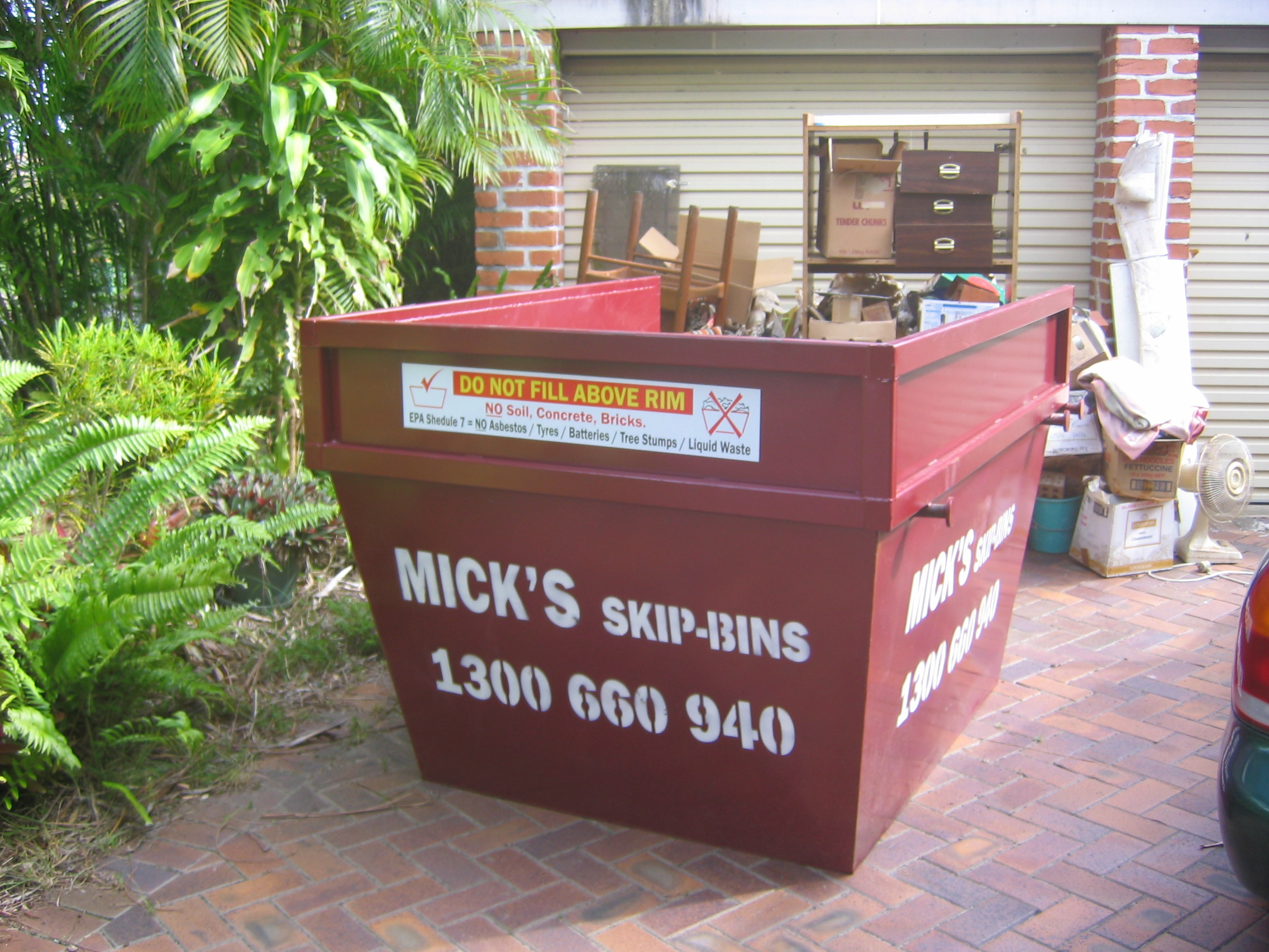 skip bins waste types